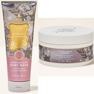 Bath Body Works Snowflakes & Cashmere Moisturizing Body Wash & Body Butter Set